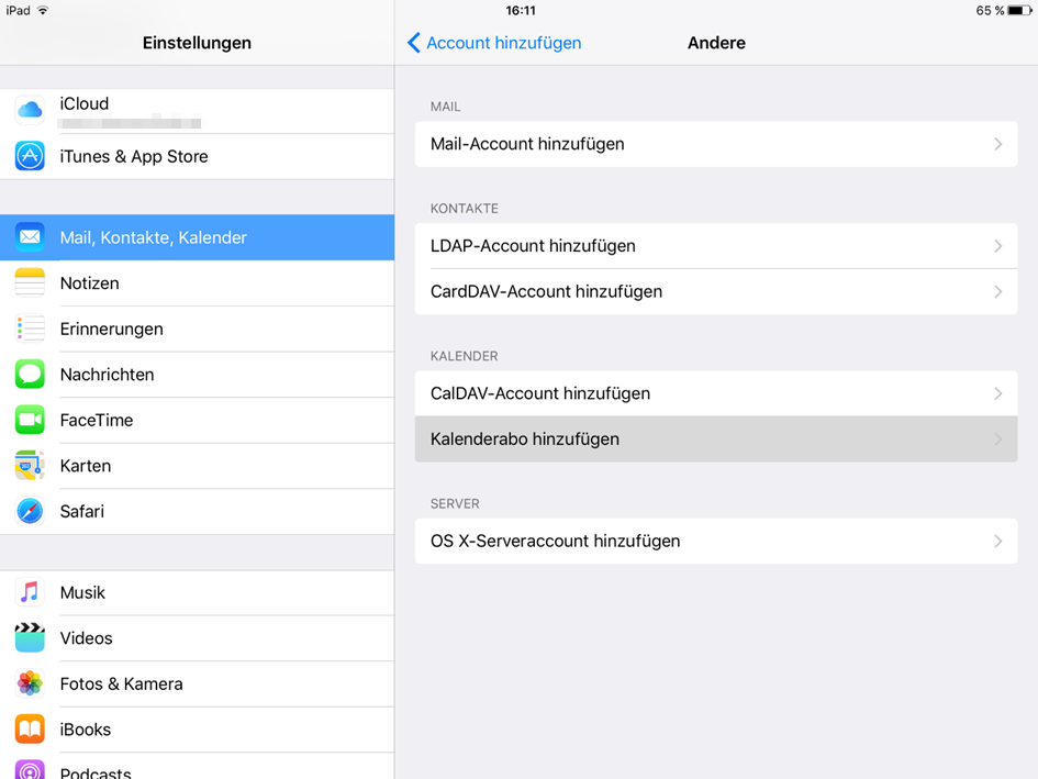 Screenshot 2 für die Einrichtung Sked Kalender Web-App auf iOS-Geräten