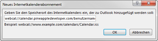 Screenshot 2 für die Einrichtung Sked Kalender Web-App in Microsoft Outlook